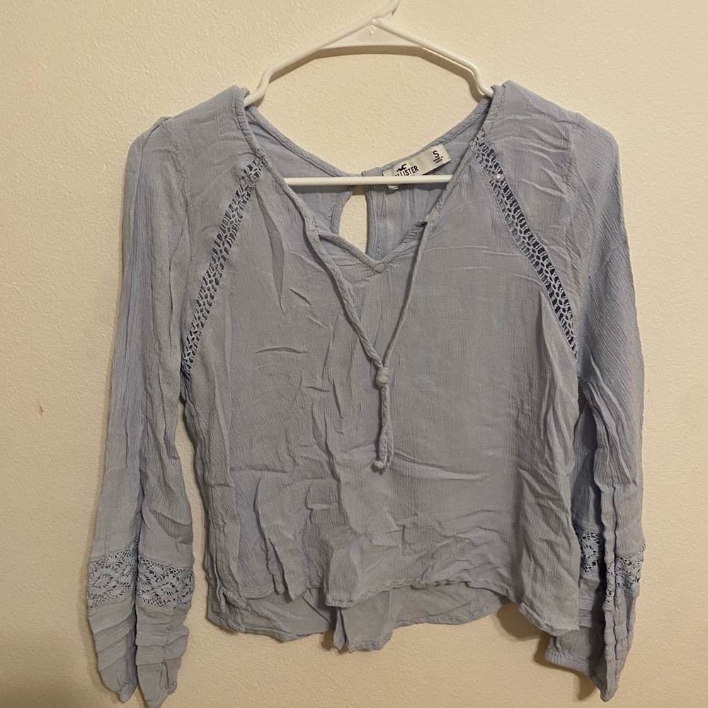 Hollister Light Blue Lace Blouse